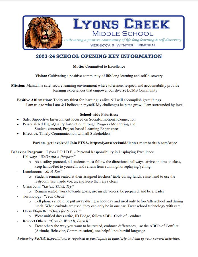  School Opening Parent Guide 2023-24